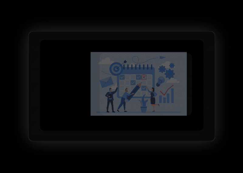 Illustration representing strategic planning with charts and graphs.